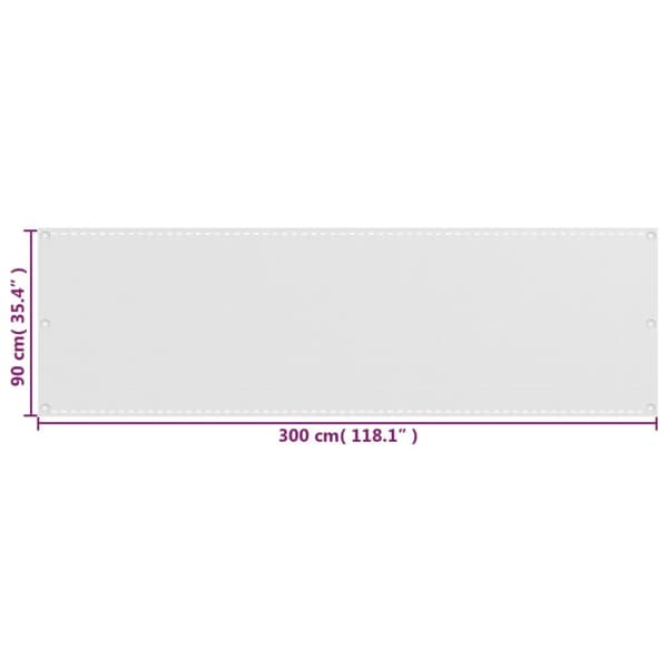 vidaXL Balkongskärm vit 90x300 cm HDPE -  Parasoll & solskydd
