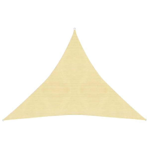 vidaXL Solsejl HDPE trekantet 3,6x3,6x3,6 m beige - Parasoller og solskærme