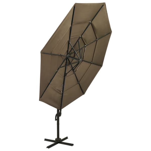 vidaXL Trädgårdsparasoll med ventilation och stång taupe 3x3 m -  Parasoll & solskydd