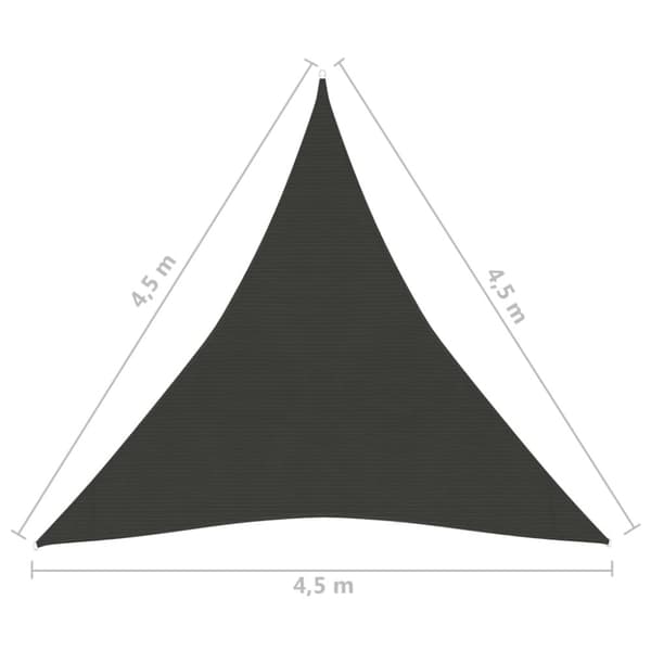 vidaXL Solsegel 160 g/m² antracit 4,5x4,5x4,5 m HDPE - Parasoll & solskydd