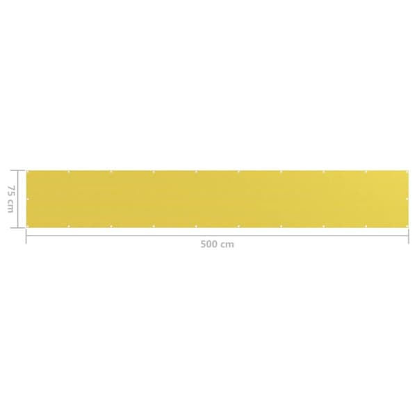 vidaXL Parvekkeen suoja keltainen 75x500 cm HDPE - Päivän- & aurinkovarjot