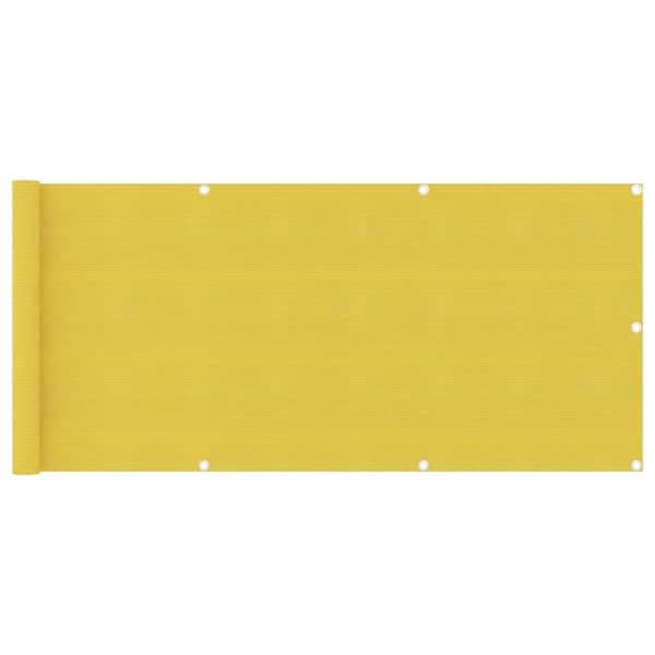 vidaXL Parvekkeen suoja keltainen 75x500 cm HDPE - Päivän- & aurinkovarjot
