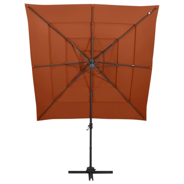 vidaXL 4-tasoinen Aurinkovarjo alumiinitanko terrakotta 250x250 cm - Päivän- & aurinkovarjot