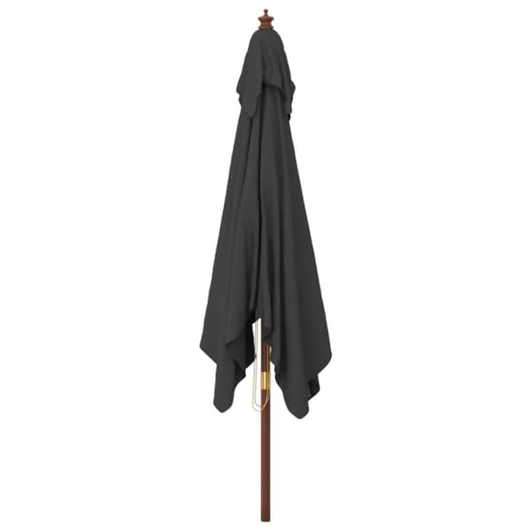 vidaXL Parasoll med trästång 300x300x273 cm svart -  Parasoll & solskydd