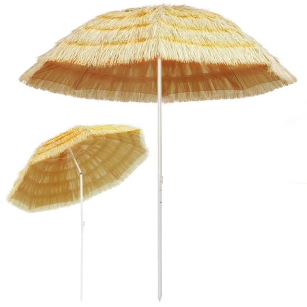 vidaXL Rantavarjo luonnollinen 240 cm Havaijityyli - Päivän- & aurinkovarjot