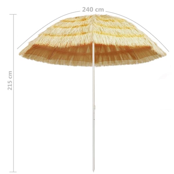 vidaXL Rantavarjo luonnollinen 240 cm Havaijityyli - Päivän- & aurinkovarjot