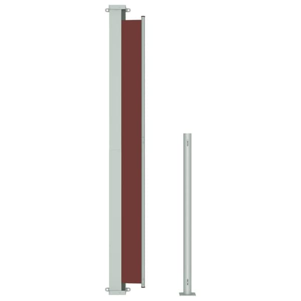 vidaXL Sisäänvedettävä terassin sivumarkiisi 180x500 cm ruskea - Päivän- & aurinkovarjot