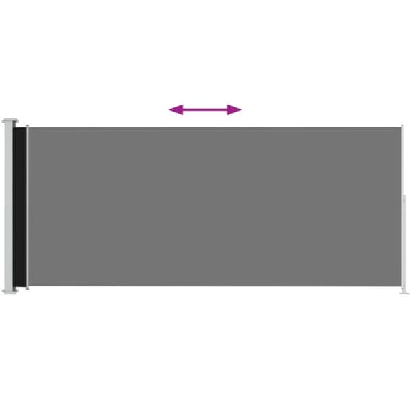 vidaXL Sisäänvedettävä terassin sivumarkiisi 200x500 cm musta - Päivän- & aurinkovarjot