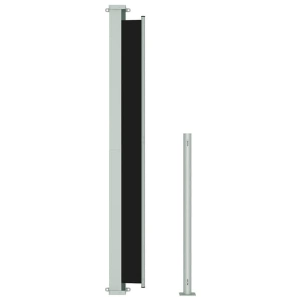 vidaXL Sisäänvedettävä terassin sivumarkiisi 200x500 cm musta - Päivän- & aurinkovarjot