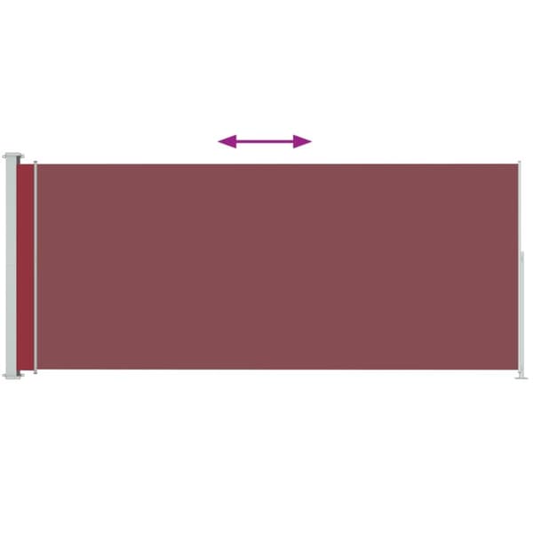 vidaXL Infällbar sidomarkis 180x500 cm röd -  Parasoll & solskydd
