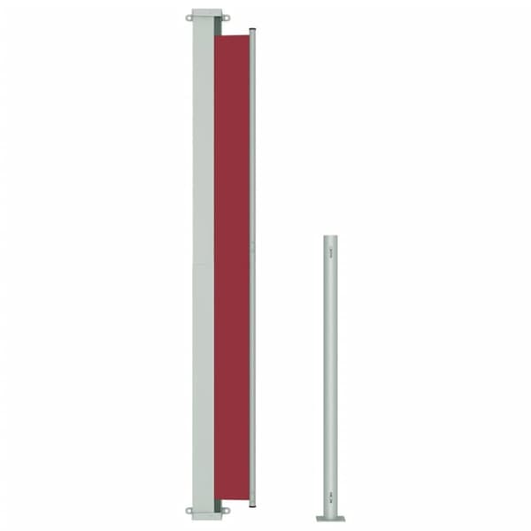 vidaXL Infällbar sidomarkis 180x500 cm röd -  Parasoll & solskydd