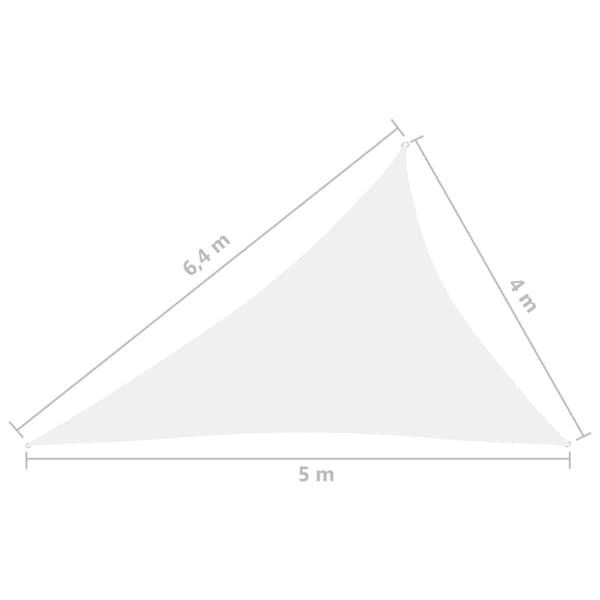 vidaXL Aurinkopurje Oxford-kangas kolmio 4x5x6,4 m valkoinen -  Päivän- & aurinkovarjot