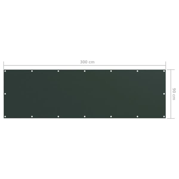 vidaXL Parvekkeen suoja tummanvihreä 90x300 cm Oxford kangas -  Päivän- & aurinkovarjot