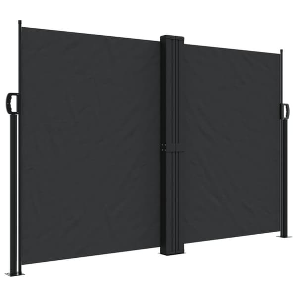 vidaXL Sisäänvedettävä sivumarkiisi 160x600 cm musta - Päivän- & aurinkovarjot