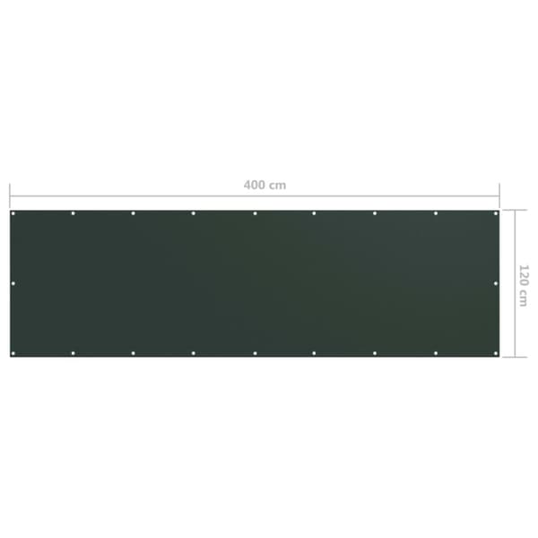 vidaXL Balkongskärm mörkgrön 120x400 cm oxfordtyg - Parasoll & solskydd