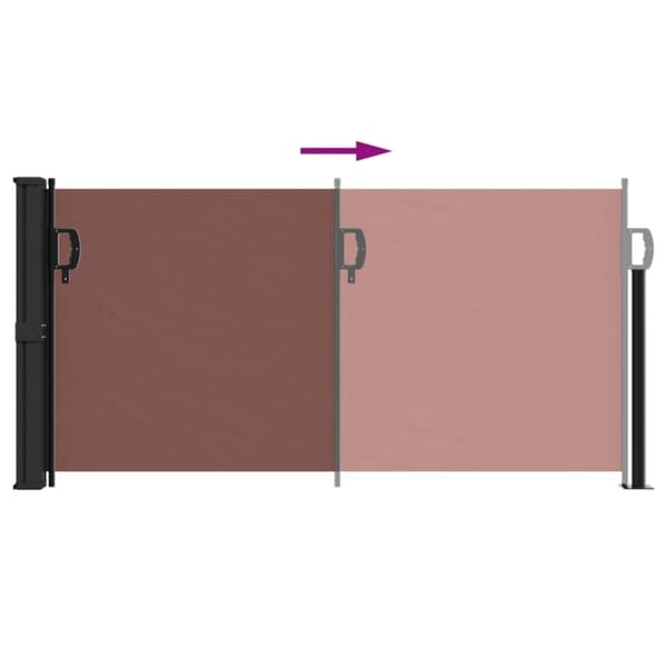 vidaXL Sisäänvedettävä sivumarkiisi ruskea 100x500 cm -  Päivän- & aurinkovarjot