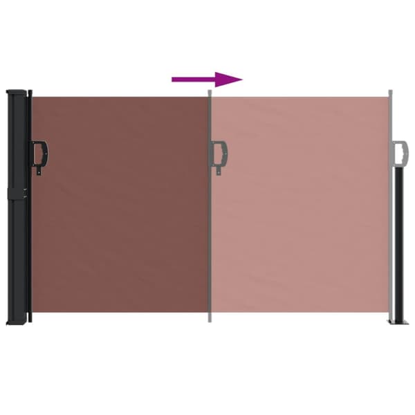 vidaXL Indragbar sidomarkis brun 120x500 cm -  Parasoll & solskydd