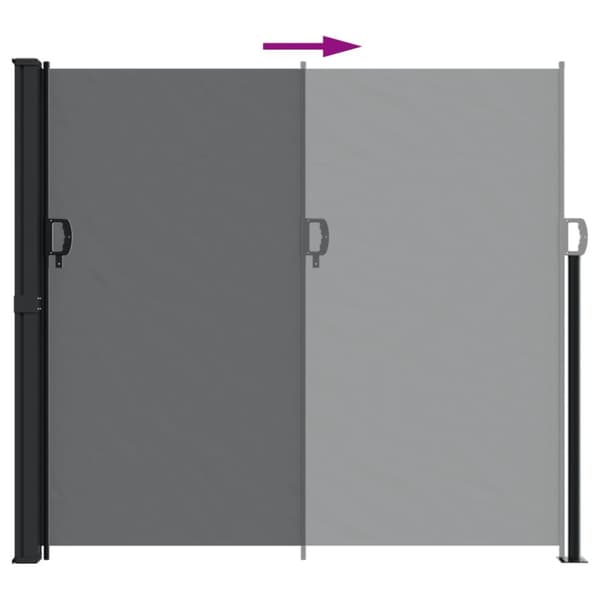 vidaXL Infällbar sidomarkis 180x600 cm svart - Parasoll & solskydd