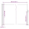 Miniatyrbild 11 av 11: vidaXL Infällbar sidomarkis 180x600 cm svart -  Parasoll & solskydd