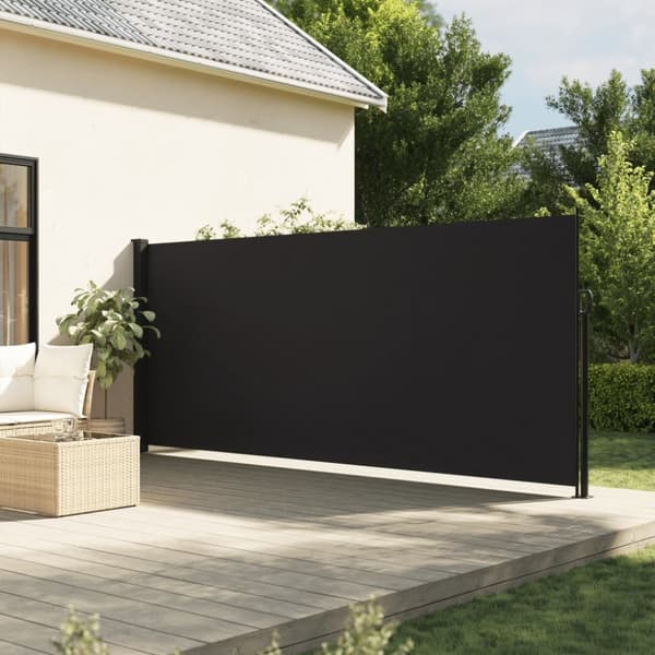 vidaXL Infällbar sidomarkis 180x600 cm svart -  Parasoll & solskydd