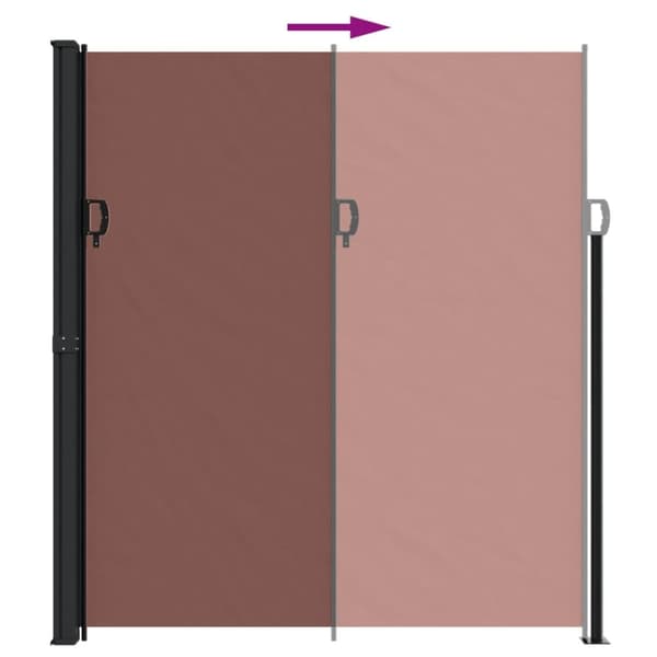 vidaXL Infällbar sidomarkis 220x600 cm brun -  Parasoll & solskydd