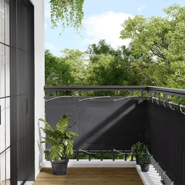 vidaXL altanafskærmning 75x1000 cm 100 % polyester antracitgrå -  Parasoller og solskærme