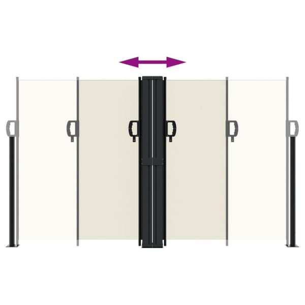 vidaXL Infällbar sidomarkis gräddvit 140x600 cm -  Parasoll & solskydd