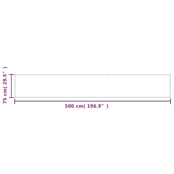 vidaXL Balkongskärm sand 75x500 cm 100% polyester oxford - Parasoll & solskydd