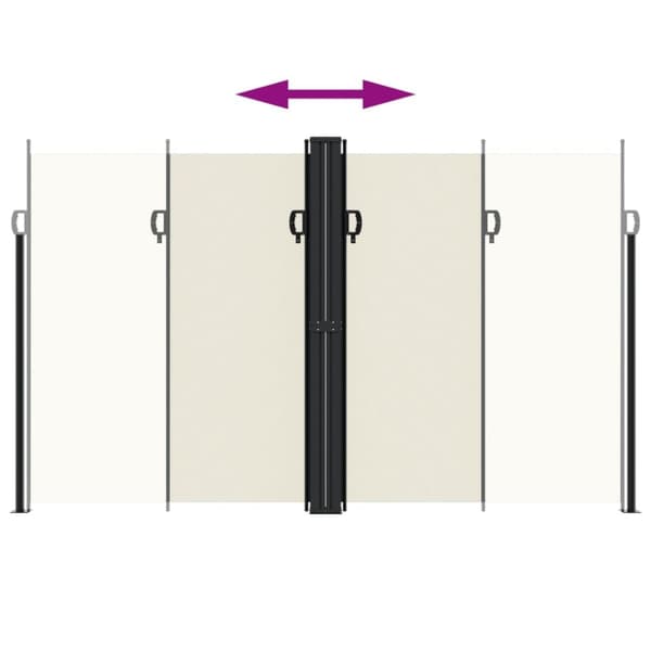 vidaXL sammenrullelig sidemarkise 200x1000 cm cremefarvet -  Parasoller og solskærme