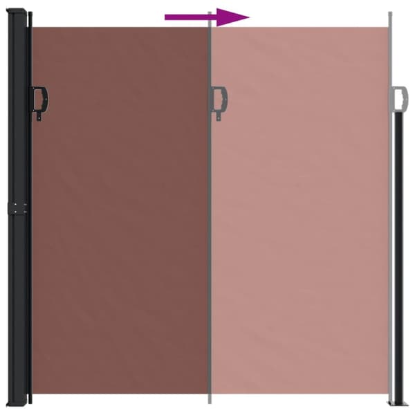 vidaXL sammenrullelig sidemarkise 200x600 cm brun -  Parasoller og solskærme