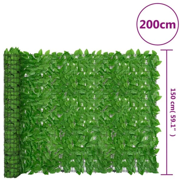 vidaXL Parvekkeen suoja vihreillä lehdillä 200x150 cm -  Päivän- & aurinkovarjot