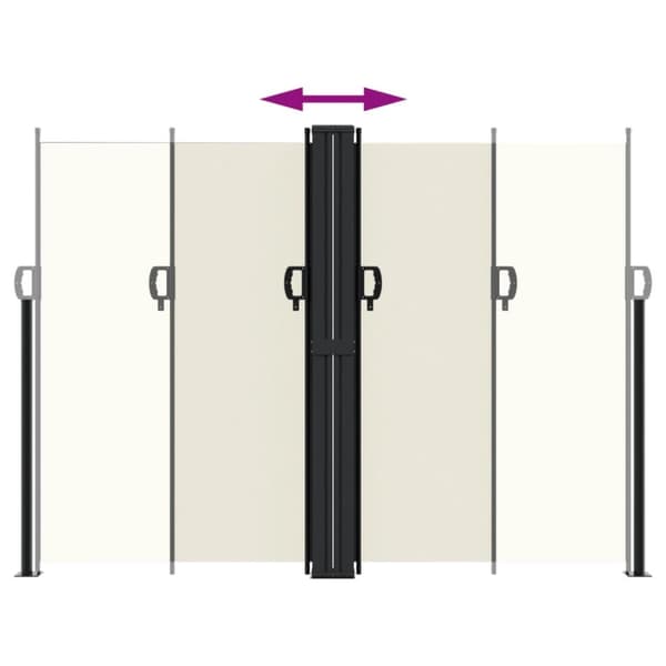 vidaXL Infällbar sidomarkis gräddvit 180x1000 cm -  Parasoll & solskydd