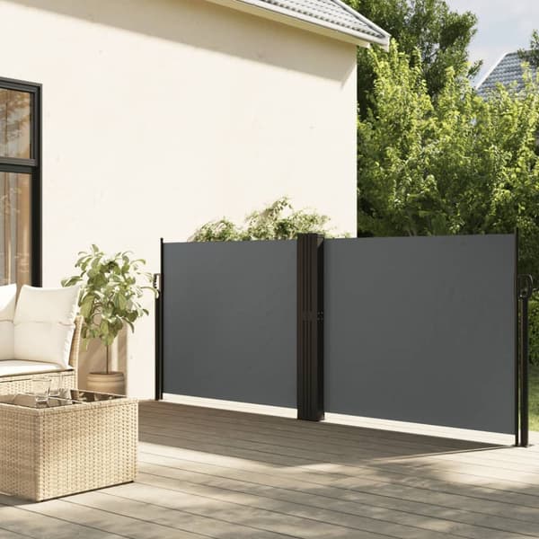 vidaXL Sisäänvedettävä sivumarkiisi 140x1000 cm antrasiitti -  Päivän- & aurinkovarjot