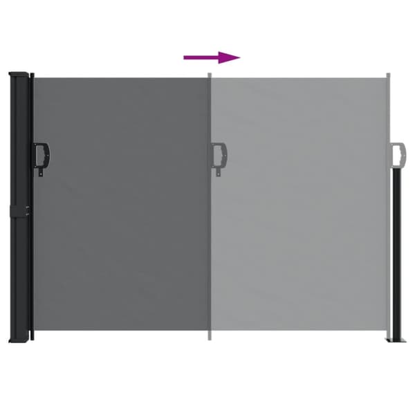 vidaXL Indragbar sidomarkis svart 140x300 cm -  Parasoll & solskydd