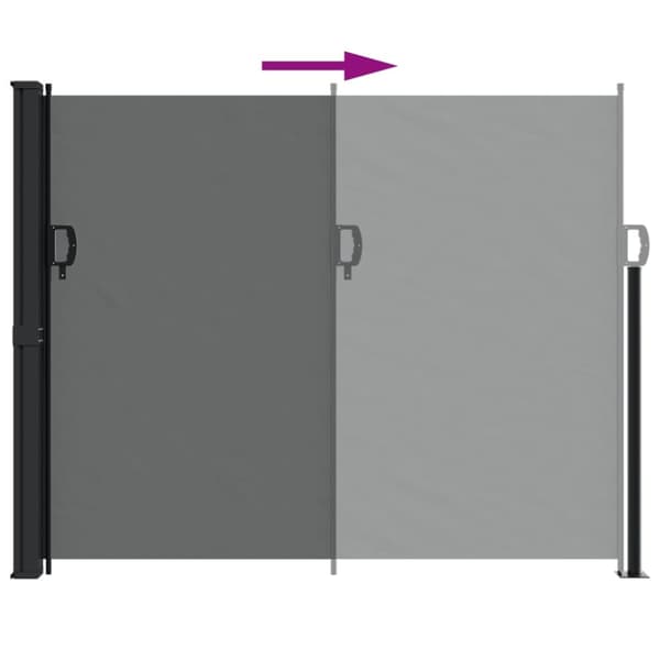 vidaXL Sisäänvedettävä sivumarkiisi antrasiitti 160x500 cm - Päivän- & aurinkovarjot