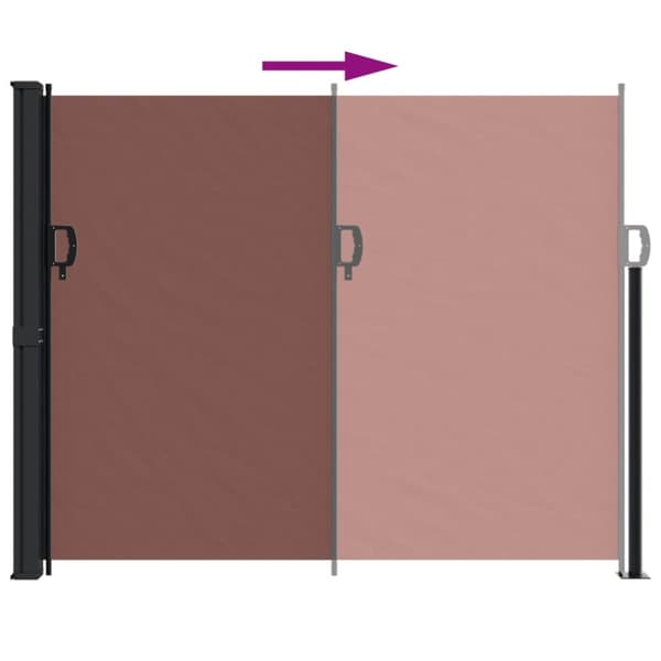 vidaXL Sisäänvedettävä sivumarkiisi ruskea 160x500 cm - Päivän- & aurinkovarjot