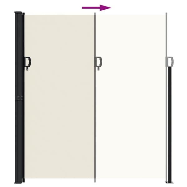 vidaXL Infällbar sidomarkis 220x600 cm gräddvit -  Parasoll & solskydd