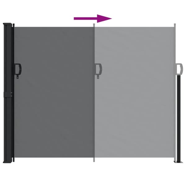 vidaXL Infällbar sidomarkis svart 160x600 cm - Parasoll & solskydd
