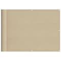 Miniatyrbillede 3 af 7: vidaXL altanafskærmning 75x1000 cm 100 % polyester beige -  Parasoller og solskærme