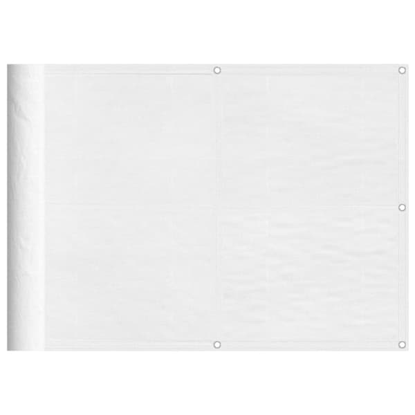 vidaXL Parvekesuoja valkoinen 75x1000 cm 100% polyesteri Oxford kangas - Päivän- & aurinkovarjot
