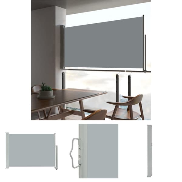 The Living Store Infällbar sidomarkis 80x300 cm grå -  Parasoll & solskydd