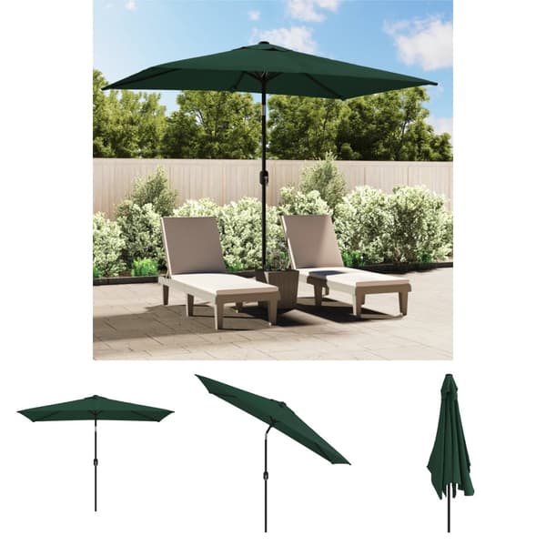 The Living Store rektangulær parasol 200 x 300 cm grøn - Parasoller og solskærme