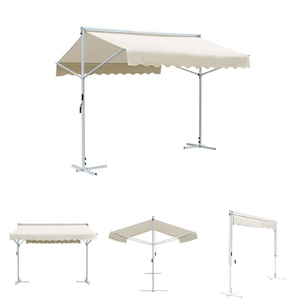 The Living Store Fristående markis 3x3 m gräddvit - Parasoll & solskydd