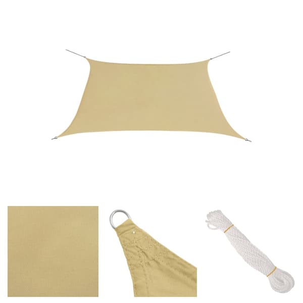 The Living Store solsejl oxford-stof firkantet 2 x 2 m beige - Parasoller og solskærme