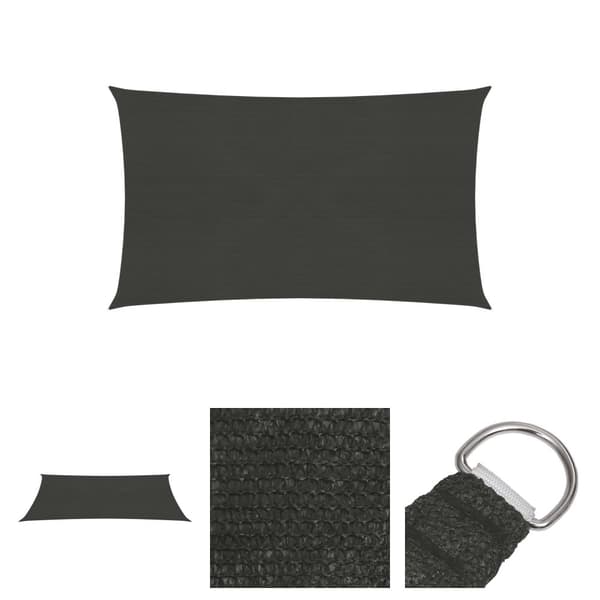 The Living Store solsejl 160 g/m² 5x7 m HDPE antracitgrå -  Parasoller og solskærme