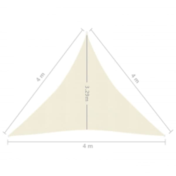 The Living Store Solsegel 160 g/m² gräddvit 4x4x4 m HDPE -  Parasoll & solskydd