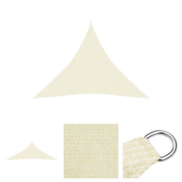 The Living Store Solsegel 160 g/m² gräddvit 4x4x4 m HDPE -  Parasoll & solskydd