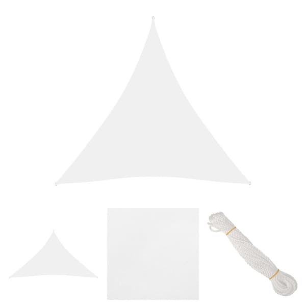The Living Store solsejl 3,6x3,6x3,6 m oxfordstof trekantet hvid -  Parasoller og solskærme