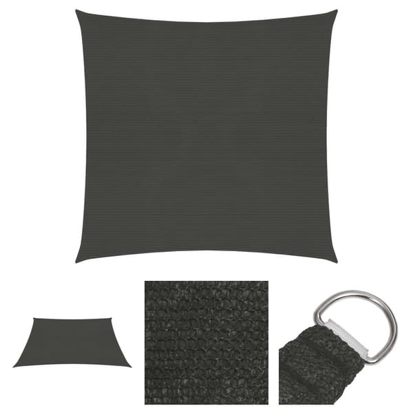 The Living Store Aurinkopurje 160 g/m² antrasiitti 4x4 m HDPE - Päivän- & aurinkovarjot
