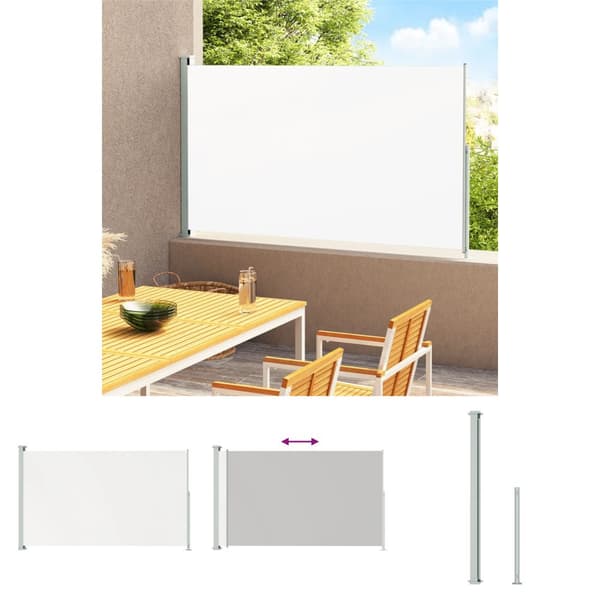 The Living Store Sisäänvedettävä terassin sivumarkiisi 220x300 cm kerma - Päivän- & aurinkovarjot